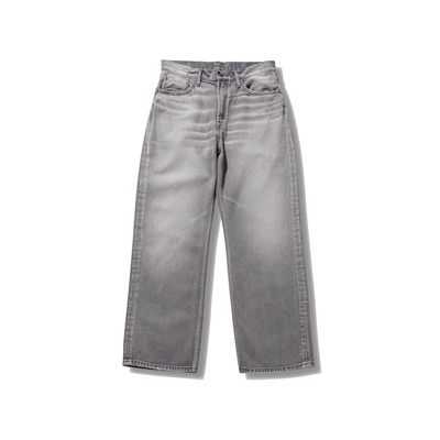 王家卫水洗紫光小破坏灰牛仔裤