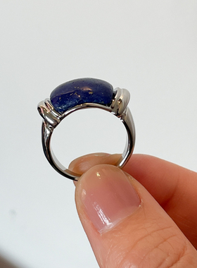 青金石戒指女复古个性独特简约女款轻奢高级感女士高颜值百搭小众