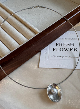 Meuri贝壳造型925纯银项链