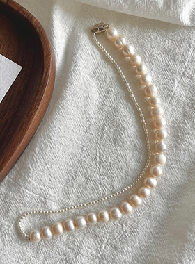s925银天然淡水无核珍珠项链2024年新款轻奢高级感送妈妈闺蜜礼物