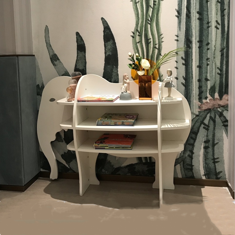 墙饰大象书架置物架创意半身象壁饰书店店面橱窗展示架落地摆件