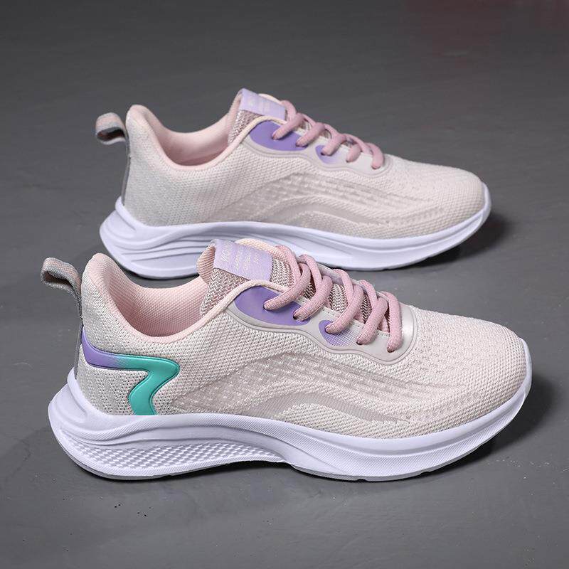 和诚鞋业运动鞋女单网镂空透气健身跑步鞋防滑轻便软底减震学生休