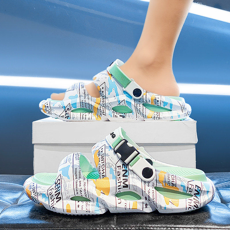 合成鞋业凉鞋男2026新款夏季外穿防滑耐磨厚底运动二合一沙滩开车