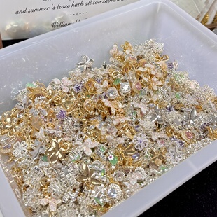 重工锆石扣头5个装 铜镀厚金/厚银真锆扣头 diy手链项链饰品材料