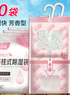 春风10袋家用吊挂式除湿袋防霉衣橱干燥剂防潮室内吸潮除湿袋