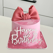 2025新款 仿真蛋糕模型翻糖蝴蝶结塑胶生日假蛋糕定制橱窗摆放样品