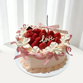 2026新款 心形蛋糕模型仿真芭蕾风水果草莓塑胶假蛋糕橱窗摆放样品