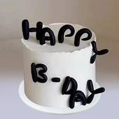 仿真蛋糕模型ins风简约黑色字母塑胶假蛋糕样品橱窗展示道具定制