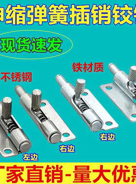 铁304不锈钢左右插销F6-20-N1A50WL/R伸缩门可拆式电柜门簧弹铰链