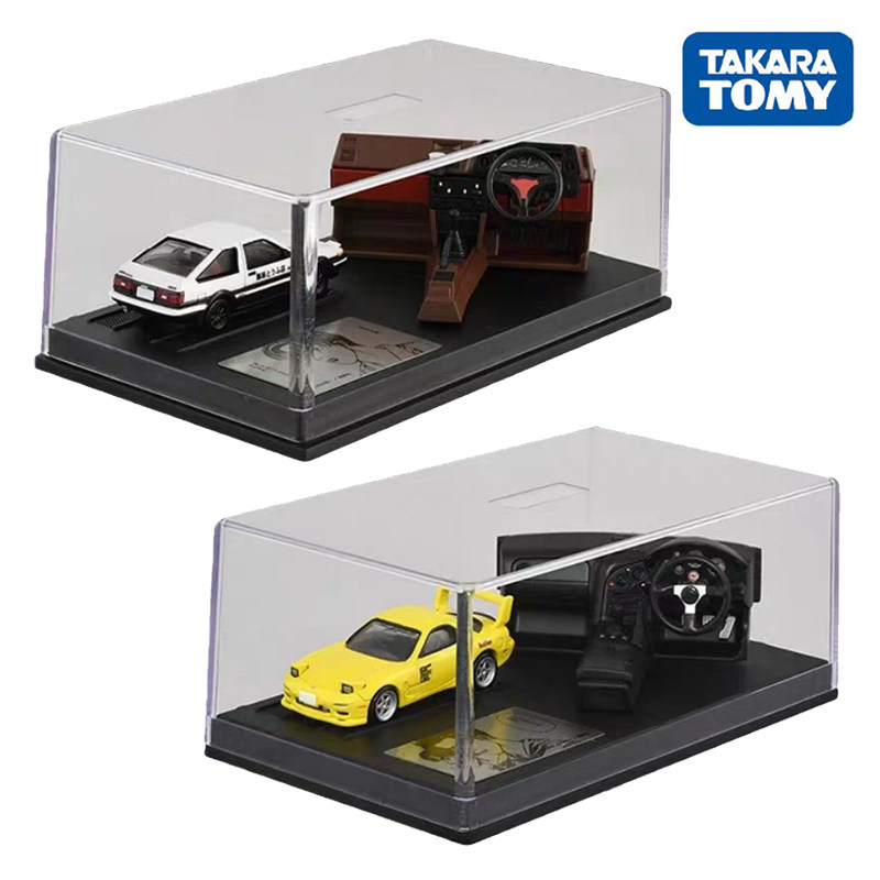TOMY多美卡旗舰版小汽车场景展示盒头文字D藤原拓海AE86模型RX-7