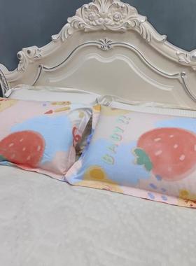 某莱某洋某洁余料纯全棉加厚磨毛枕套卡通纯色小清新通用尺寸4874
