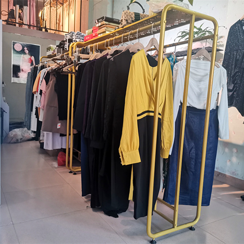 服装店衣架展示架落地式铁艺女装店铺中岛双排童装挂卖衣服货架子