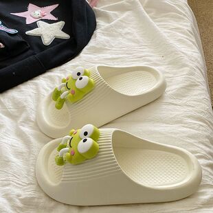 可爱青蛙宿舍拖鞋女夏季外穿ins网红居家防滑不臭EVA厚底凉拖鞋