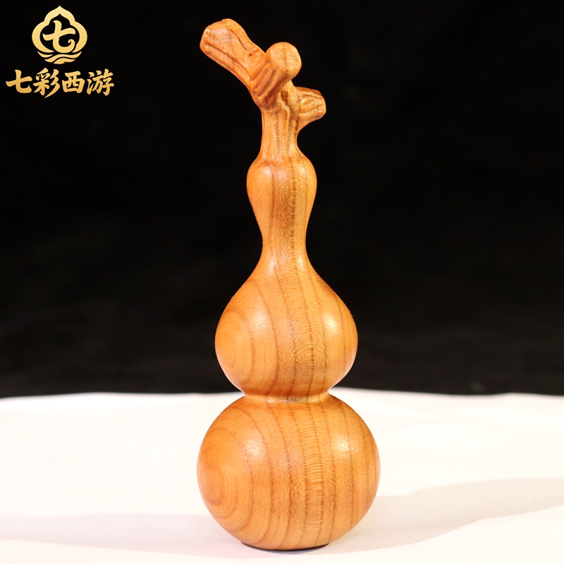 泰山桃木葫芦手把件文玩随身木雕