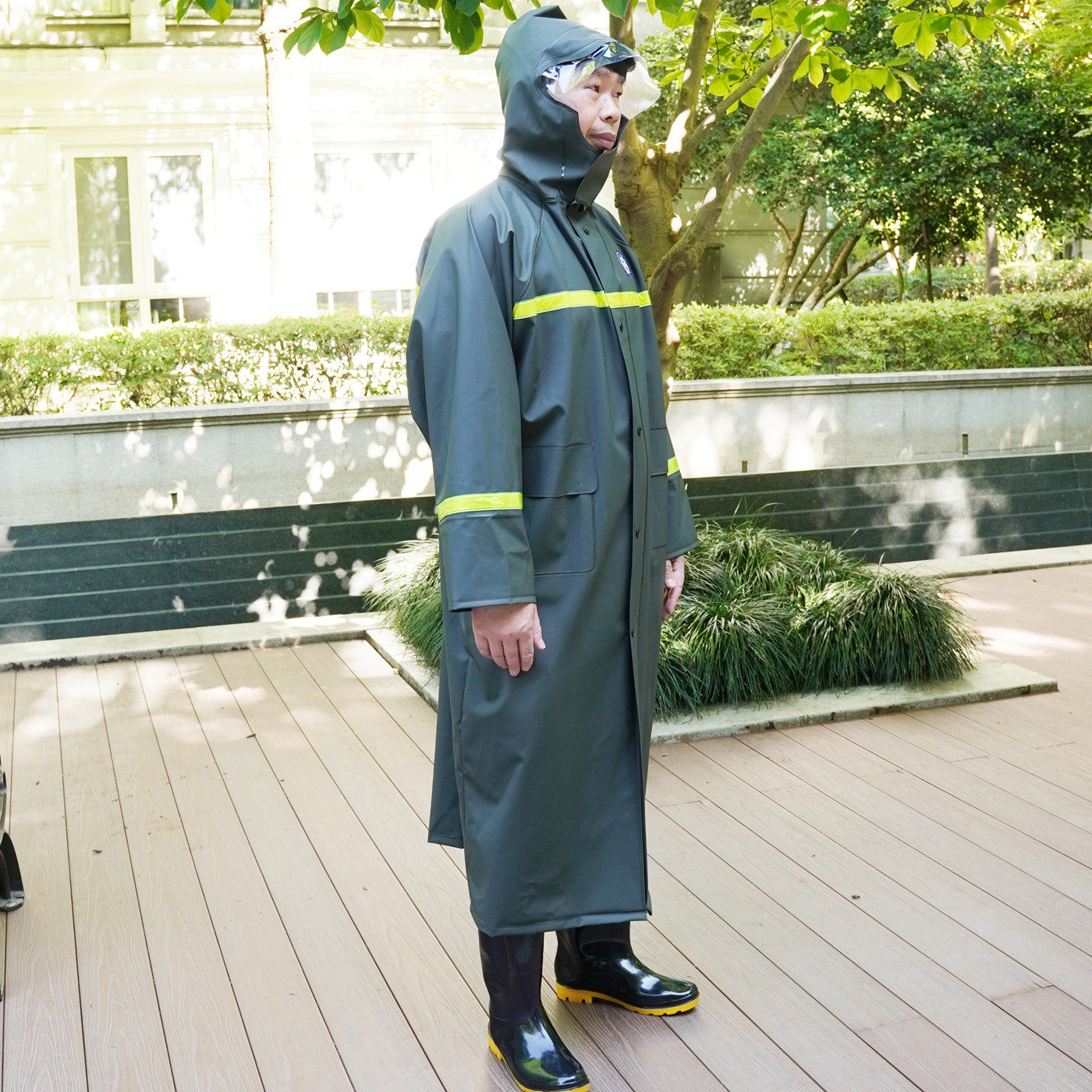 针织布帆布成人连体加长款加肥加厚户外劳保防汛全身雨衣外卖骑行