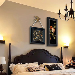 法式卧室床头挂画高级小众古风装饰画复古客厅组合玄关餐厅壁画