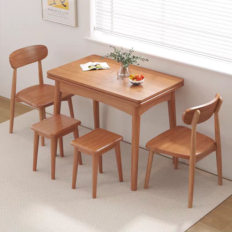 折叠餐桌家用小户型吃饭桌子长方形餐桌椅北欧饭桌实木伸缩小餐桌