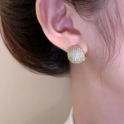 日韩国超闪轻奢满钻球球耳环