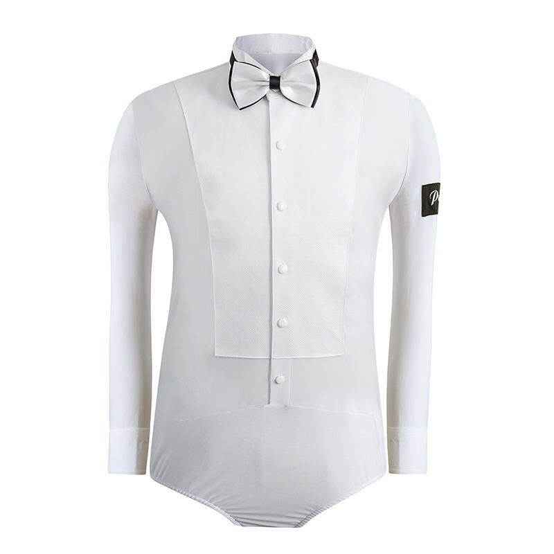摩登舞华尔兹礼服燕尾服裤子，衬衣连档双翼领配领结袖扣