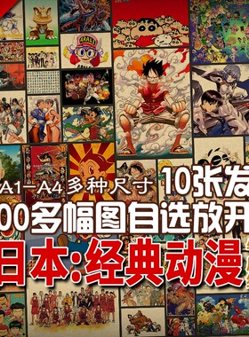 经典牛皮纸海报日本动漫复古怀旧