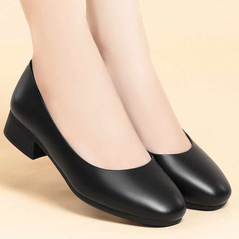 黑色平底鞋女孕妇单鞋春夏季软底软皮全黑L工作鞋职业小皮鞋上班