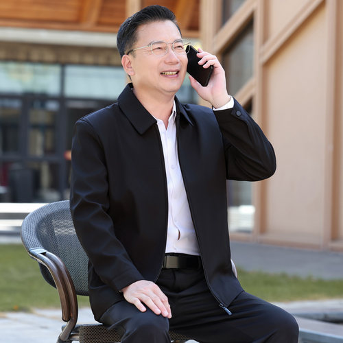 春秋季爸爸外套短裤休闲衣服男装