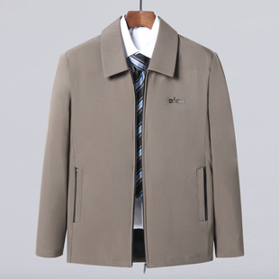 2025新款 春秋上衣老年人爷爷休闲宽松衣服 翻领爸爸外套男夹克男装