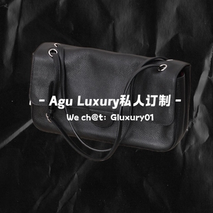 Agu订制GD同款26S 机场包 CF口盖包 荔枝纹牛皮 单肩斜挎包 maxi