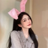 Милый кролик, плюшевый аксессуар для волос, демисезонная заколка для волос, ободок для умывания, шпильки для волос, xэллоуин, популярно в интернете