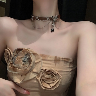 美拉德重工蝴蝶choker项圈项链女小众设计甜酷高级锁骨链颈链配饰