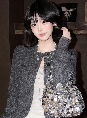 多层仿珍珠配裙子项链女轻奢高级感颈链长款毛衣链叠戴配饰锁骨链