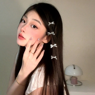 甜酷蝴蝶结金属小号发夹女侧边耳夹前额无痕刘海碎发夹子发卡发饰