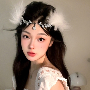 羽毛额饰头饰眉心坠新娘古风异域风情少数民族发饰仙气精灵生日