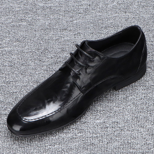 纯皮系带爸爸皮鞋真皮软底商务鞋