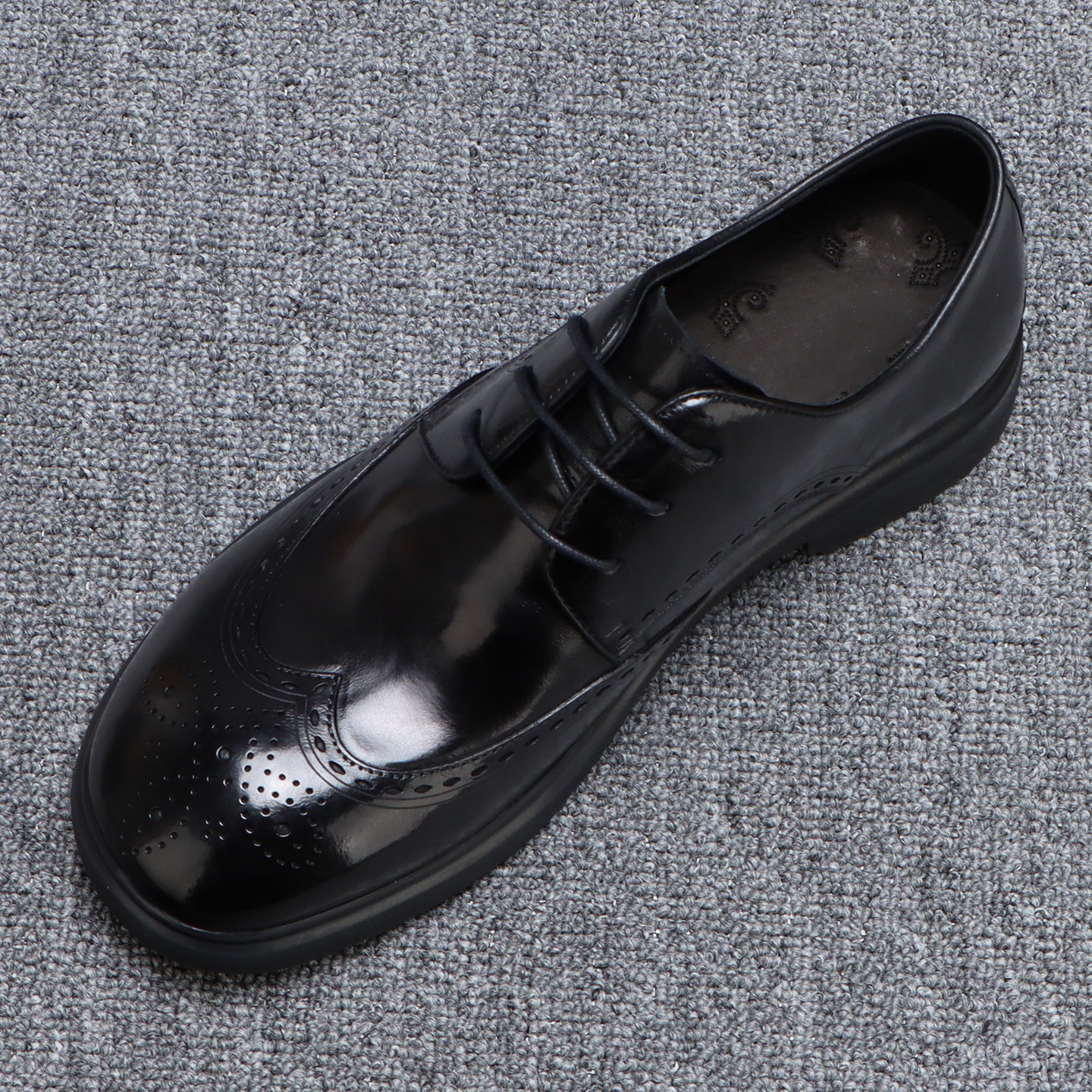 布洛克真皮商务休闲男鞋2026新款牛皮正装男士皮鞋百搭黑色德比鞋,流行男鞋,休闲皮鞋,淘宝优惠券,粉丝福利购,淘宝优惠卷