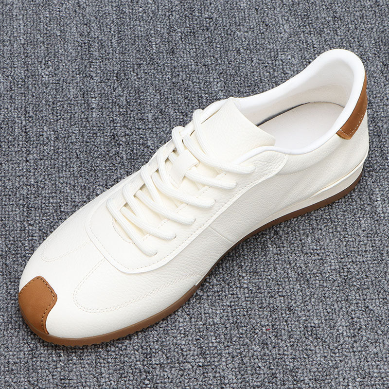 男士小白鞋夏季男鞋2026新款透气真皮休闲鞋男款软底纯牛皮德训鞋