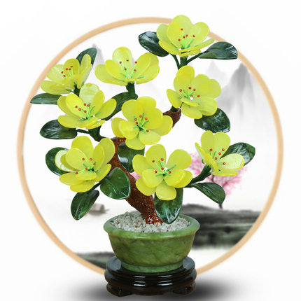 Natural ore jade for living room, creative decorations, accessory, orchid, Chinese style