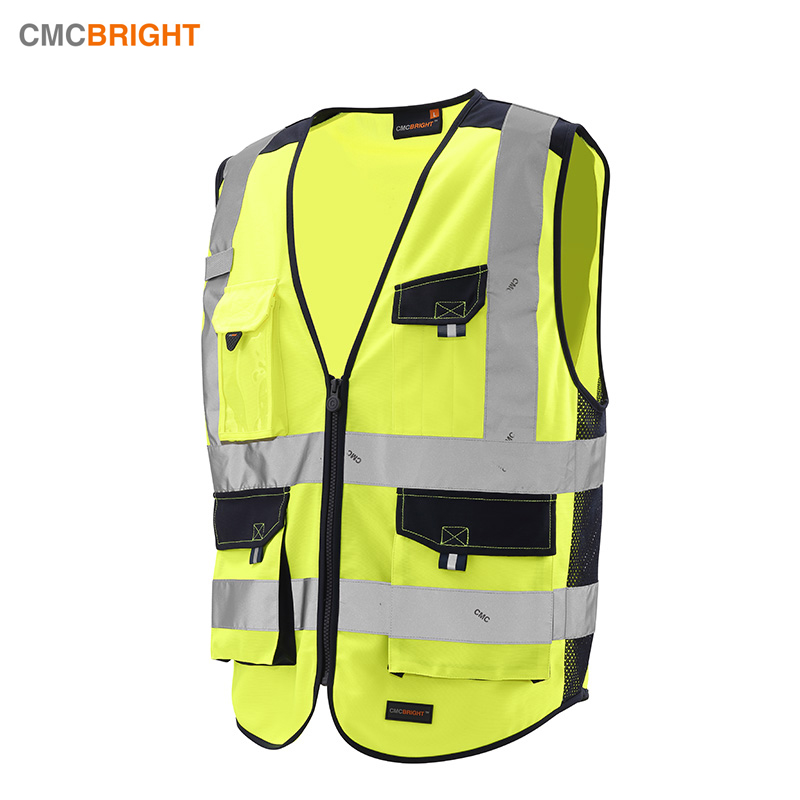 Cmcbright反光背心V22001荧光黄马甲反光衣夜间骑行荧光安全服
