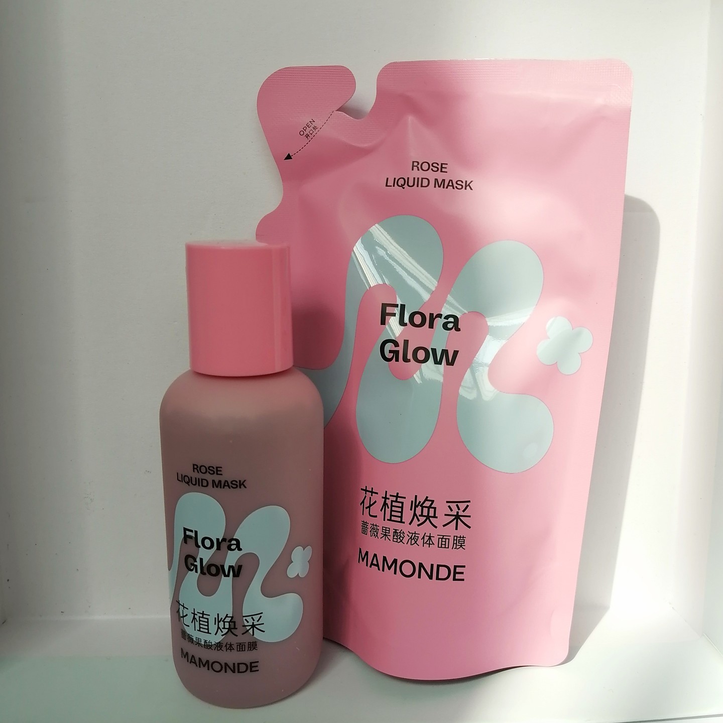 梦妆花植焕采蔷薇果酸液体面膜礼盒 80ml+替换装80ml 效期202712