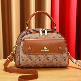 今年流行女士时尚小方包2025新款质感印花手提包洋气单肩斜挎小包