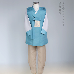 延边定制新款改良男装/新郎韩服短款马甲/主持人演讲礼服E100227