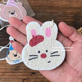 浅瑾秋秋 ins小狗木浆棉厨房清洁洗碗海绵擦挂绳压缩便携神器 韩式