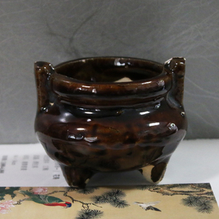 567年代纯手工陶制小香炉 家用书房茶桌怀旧装饰道具摆设民俗香炉