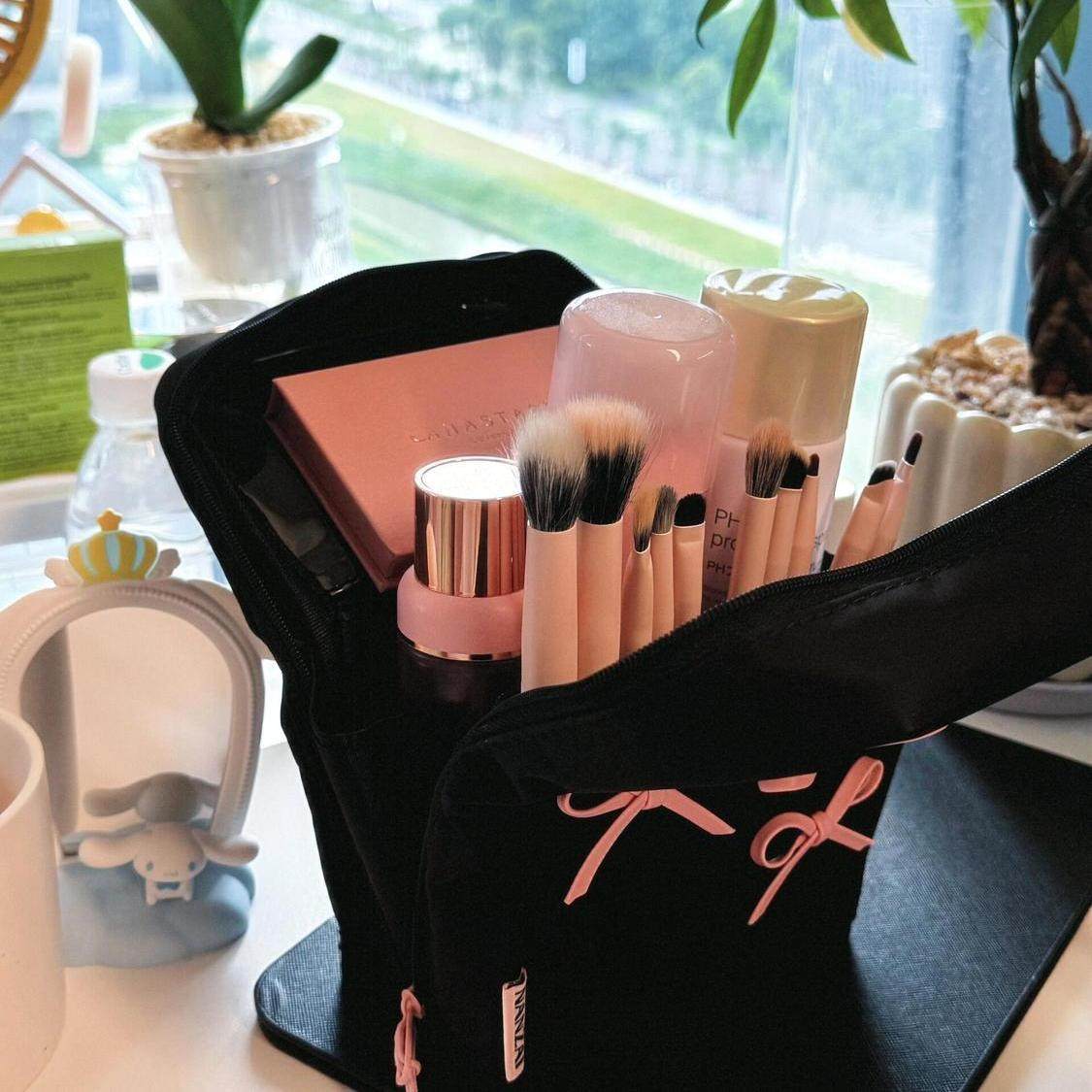 网红原单韩国ins设计款化妆包可爱蝴蝶结收纳包大容量护肤品收纳,收纳整理,化妆包,淘宝优惠券,粉丝福利购,淘宝优惠卷