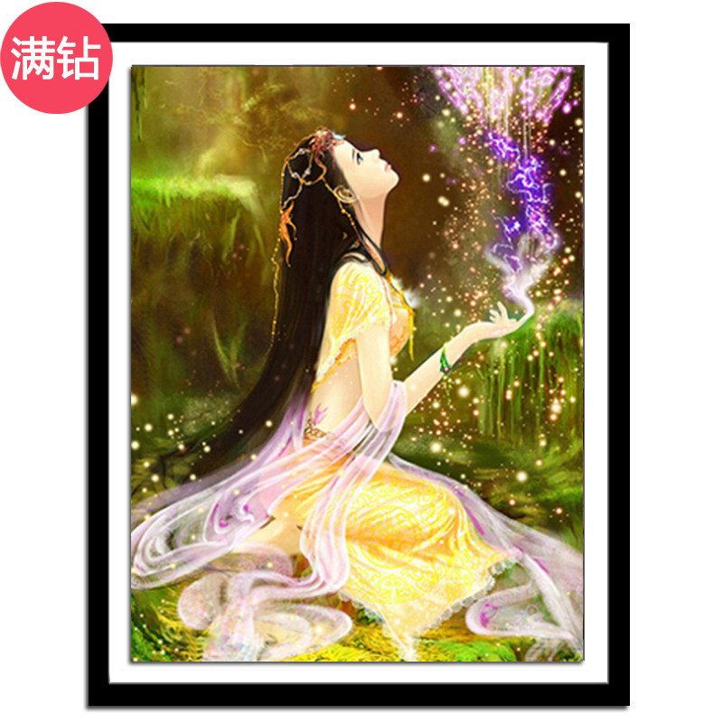 古装美人女孩房间卧室钻石画