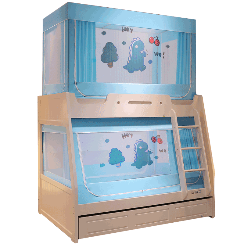 子母床蚊帐伸缩支架床帘一体式