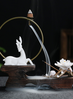 茶道倒流香招财小和尚客厅摆件