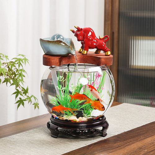 万达鱼缸摆件喷泉加湿