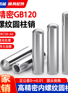 GB120精密内螺纹圆柱销攻牙销带螺纹孔合销 销子 圆头定位销 销钉