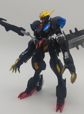 万代 高达 铁血的孤儿巴巴托斯帝王形态 黑金狼王 hg 代工 钣喷